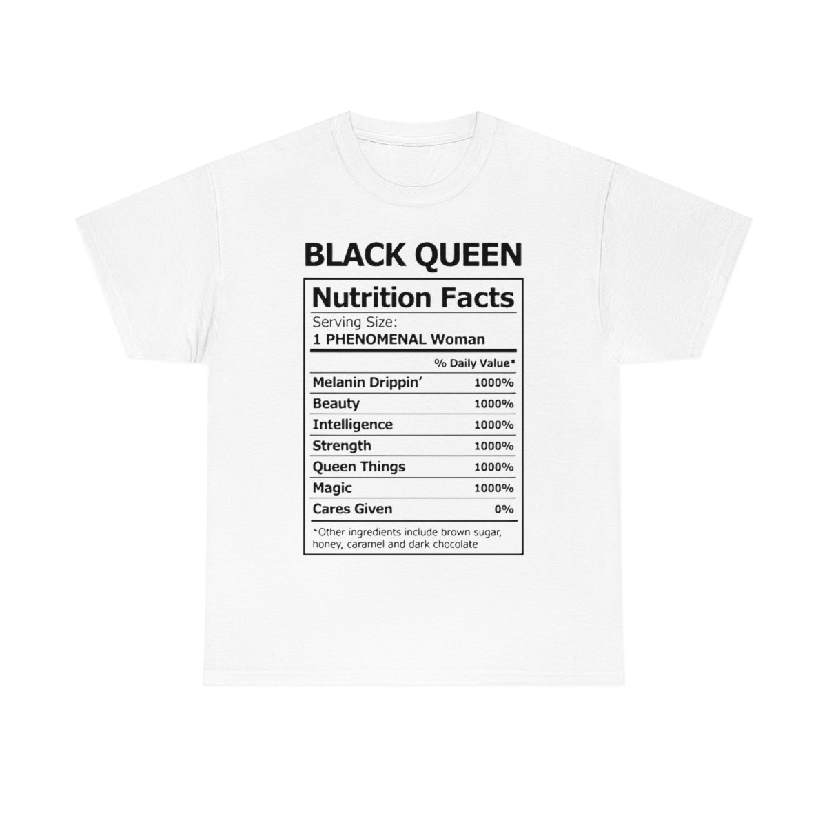 "Black Queen Nutrition Facts" T-Shirt (Available in Stone Gray)