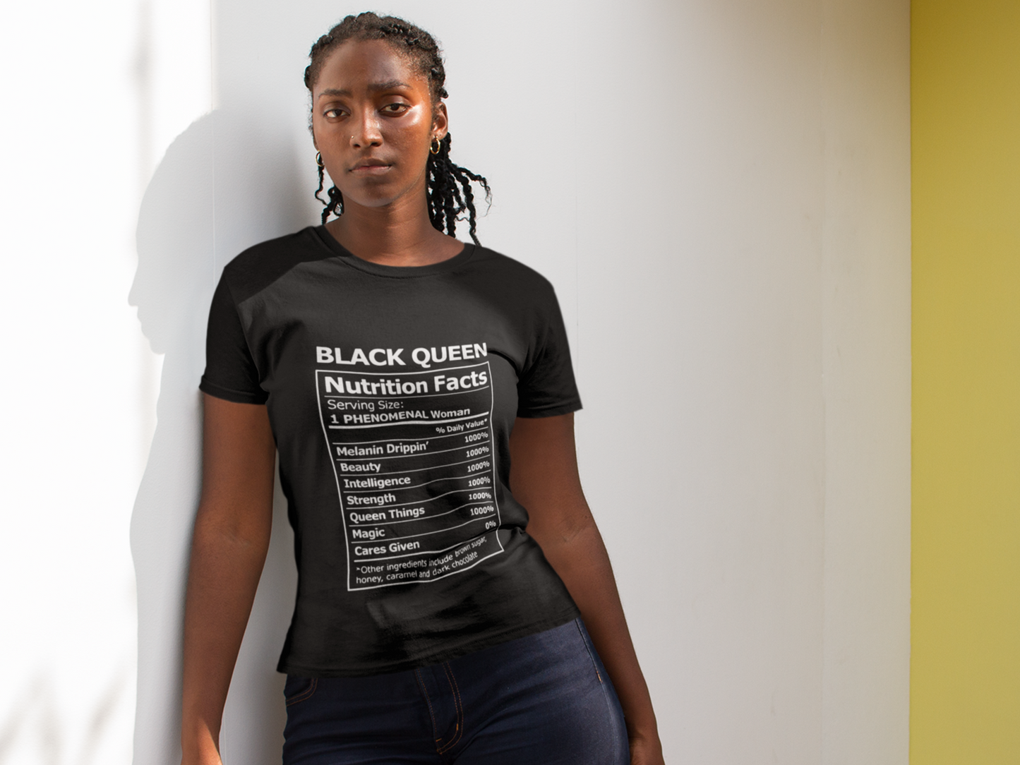"Black Queen Nutrition Facts" T-Shirt (Available in Black, Red, & Blue)