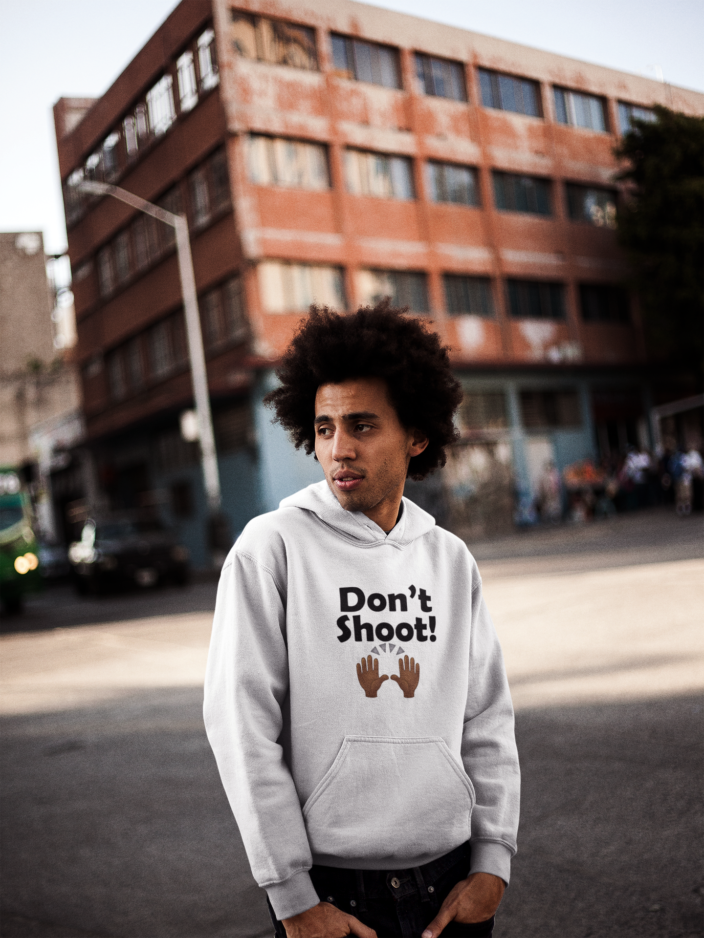 "Don't Shoot" Unisex Hoodie (Available in White)