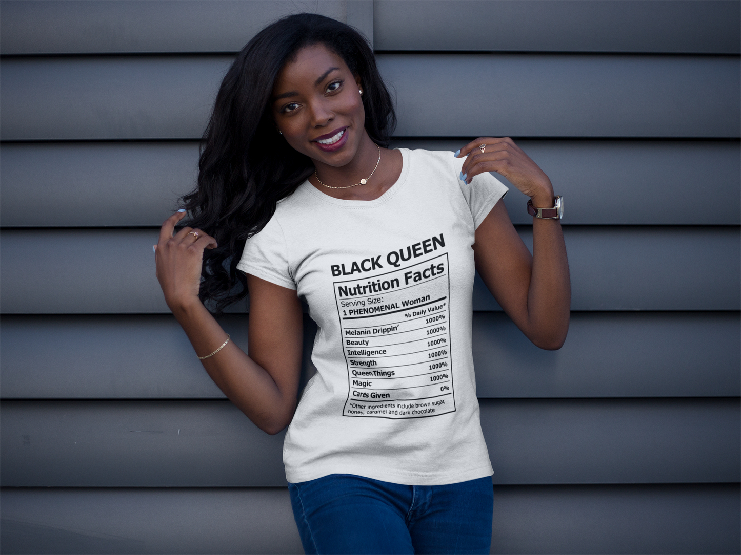 "Black Queen Nutrition Facts" T-Shirt (Available in Stone Gray)