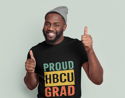 "Proud HBCU Grad" Unisex T-Shirt (Available in White, Black & Charcoal)